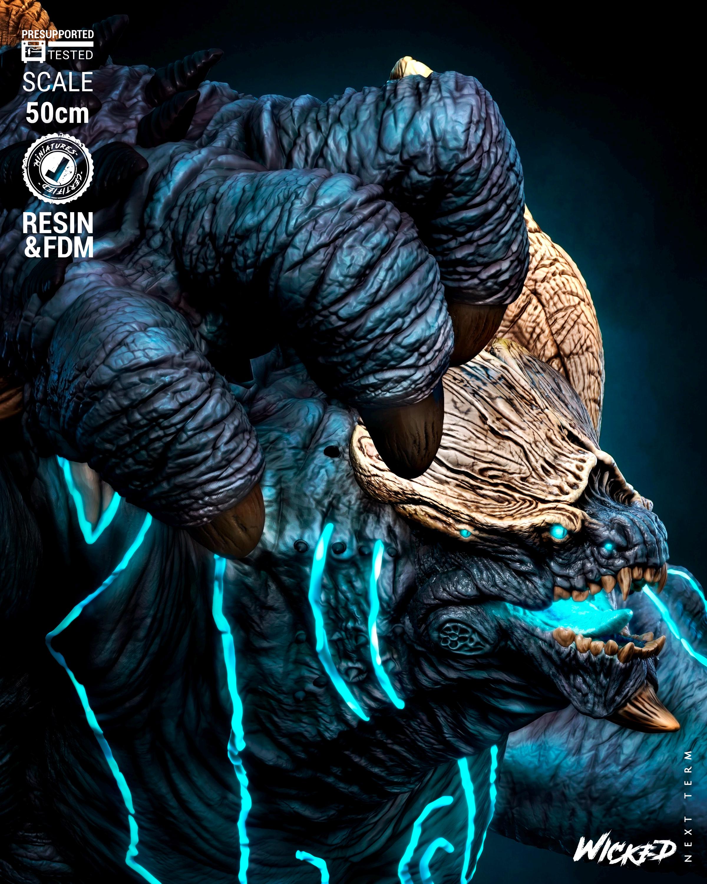 Leatherback Kaiju Monster Sculpture | 3D Printed Fan Art Model Kit (50cm)
