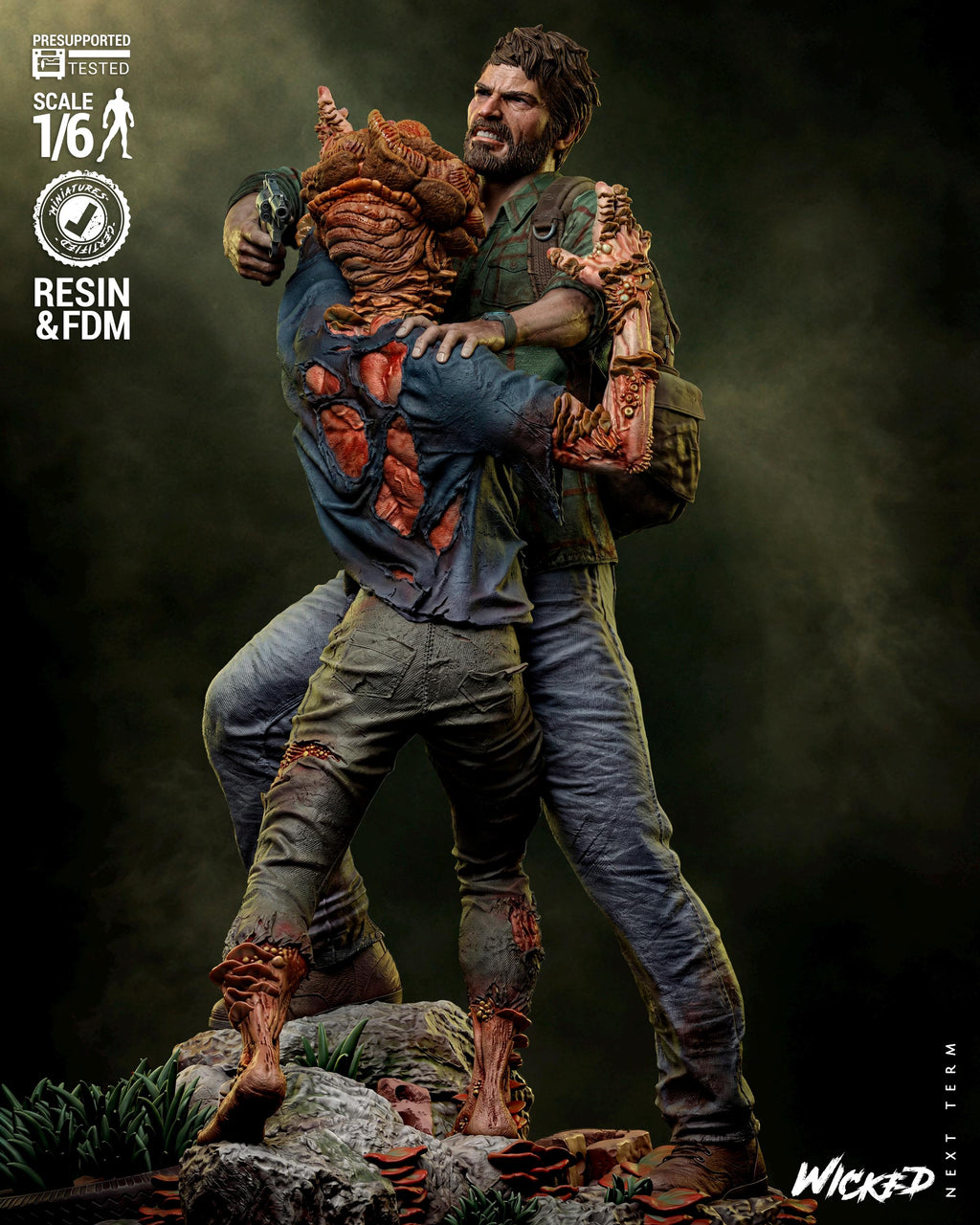 Joel Inspired  unpainted 3D Print Sculpture | 1/6 Scale Survivor Fan Art Model Kit