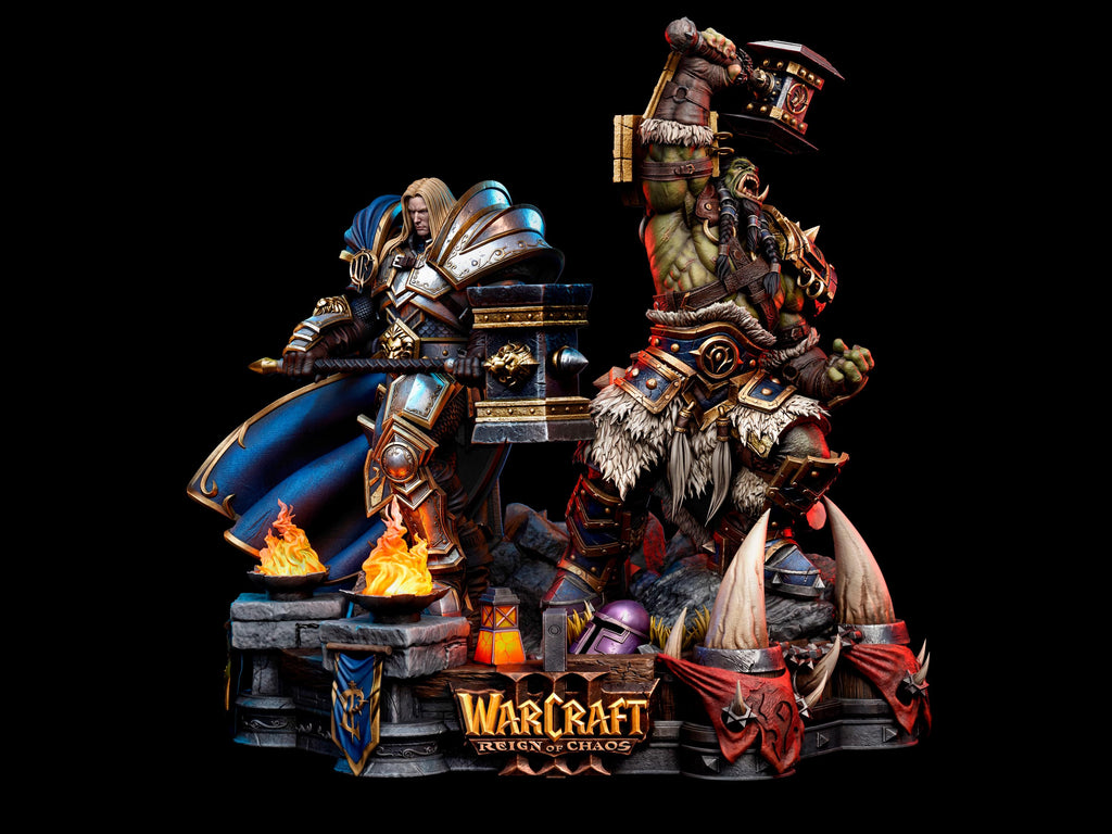 Unpainted Warcraft Inspired Diorama | 1/6 Scale 3D Printed Fantasy Model | Made to Order Display Sculpture