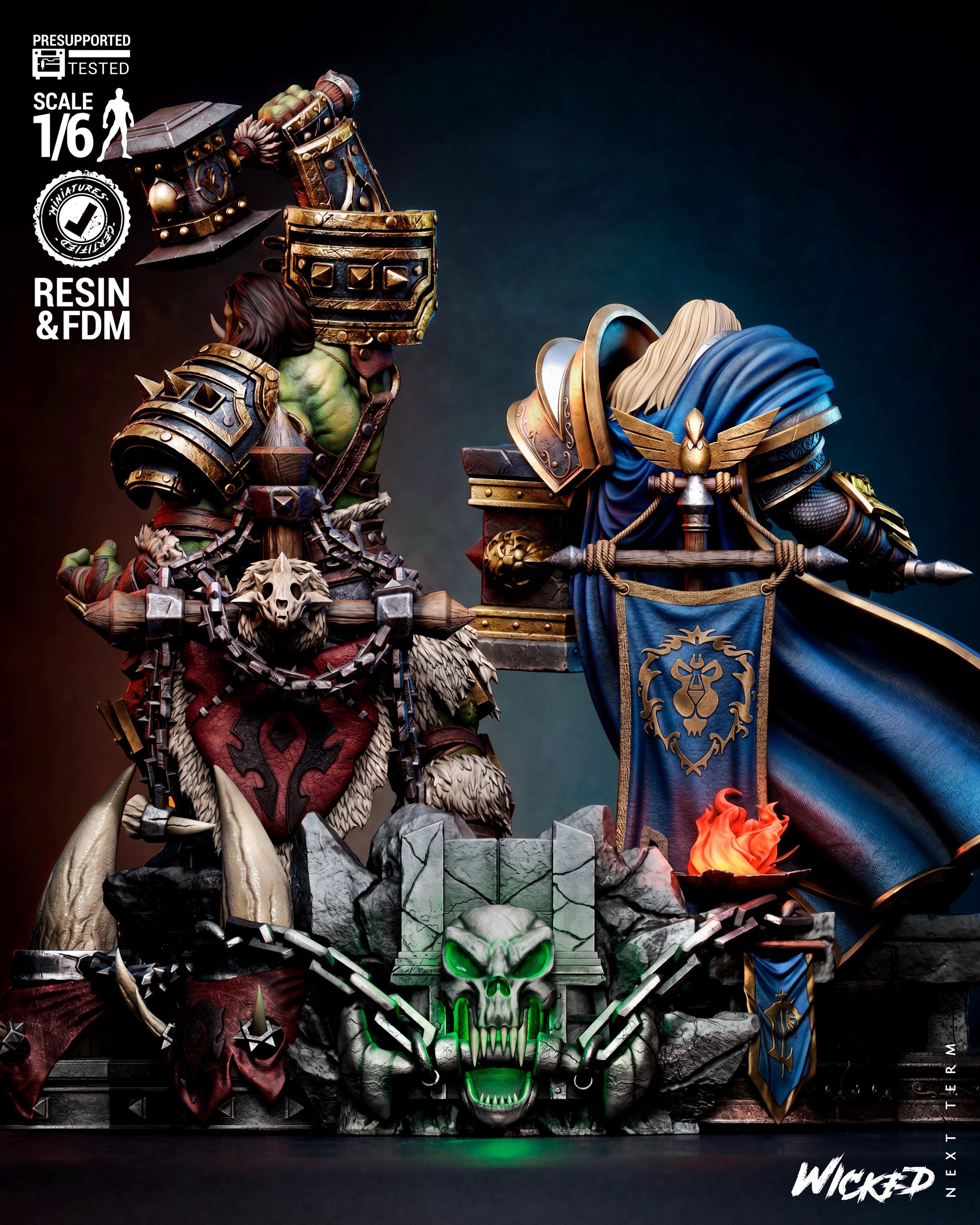 Unpainted Warcraft Inspired Diorama | 1/6 Scale 3D Printed Fantasy Model | Made to Order Display Sculpture