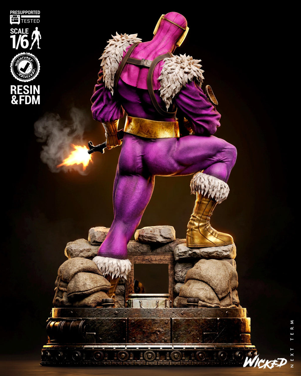 Unpainted Baron Zemo Fan Art Sculpture | 1/6 Scale 3D Printed Comic Figure