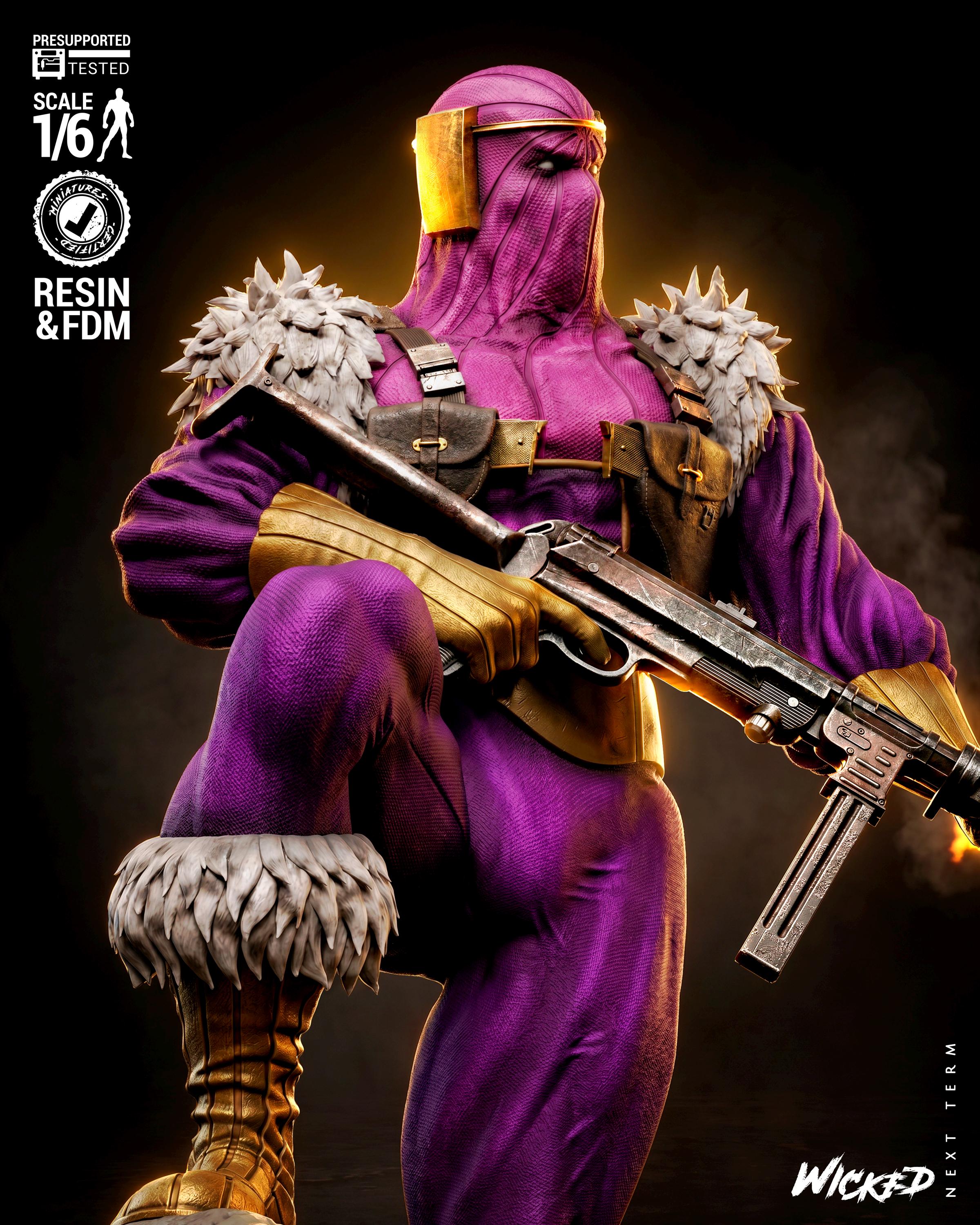 Unpainted Baron Zemo Fan Art Sculpture | 1/6 Scale 3D Printed Comic Figure
